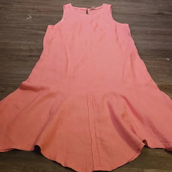 Sundance Doria Coral Linen Maxi Dress Sz S - Picture 6 of 10